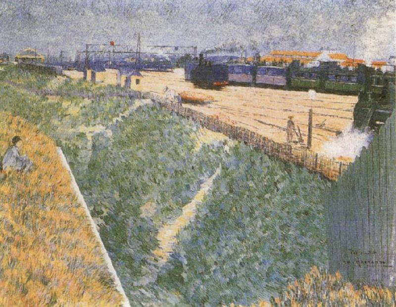 Charles Angrand The Western Railway Leaving Paris china oil painting image
